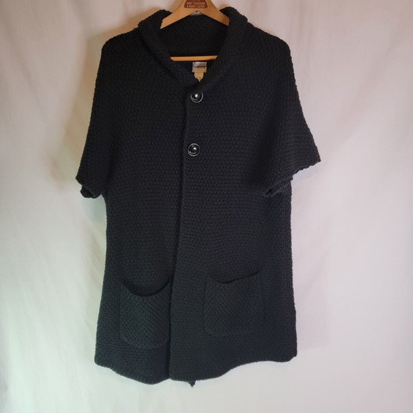 Chicos Black Short-sleeved Sweater size 3 Acrylic/Wool Blend - Picture 1 of 7